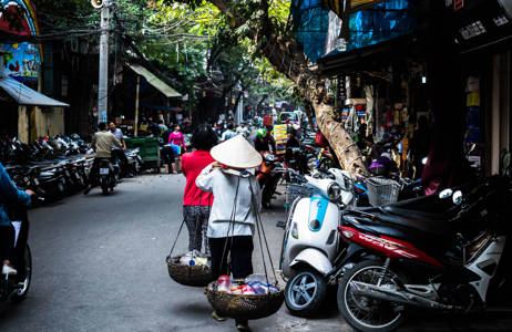 busy street in vietnam