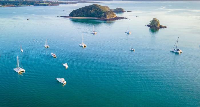 New Zealand Paihia View Over Bay From Above