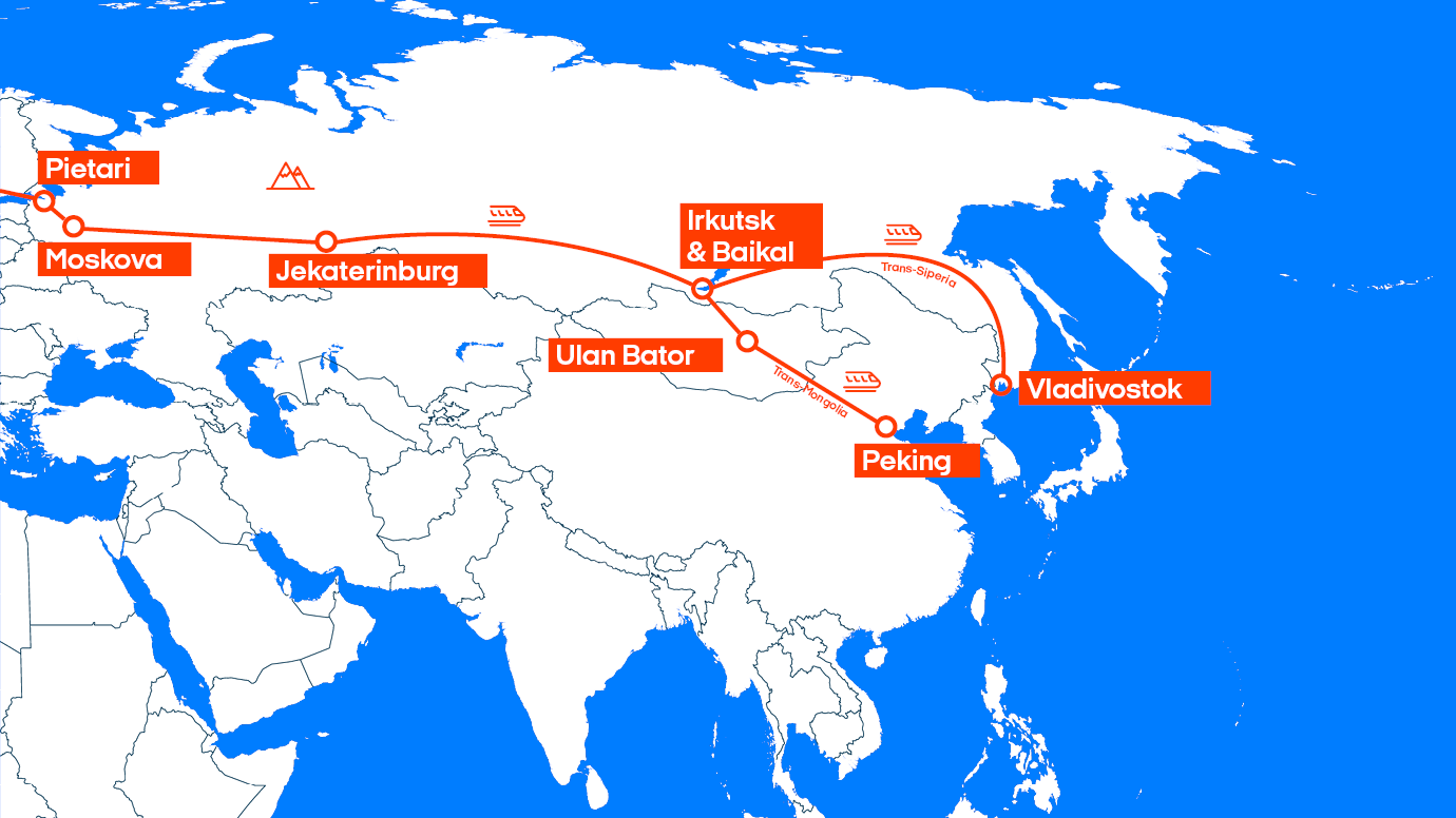 siperian kartta Helsinki Vladivostok   Junalla Venäjän halki   KILROY