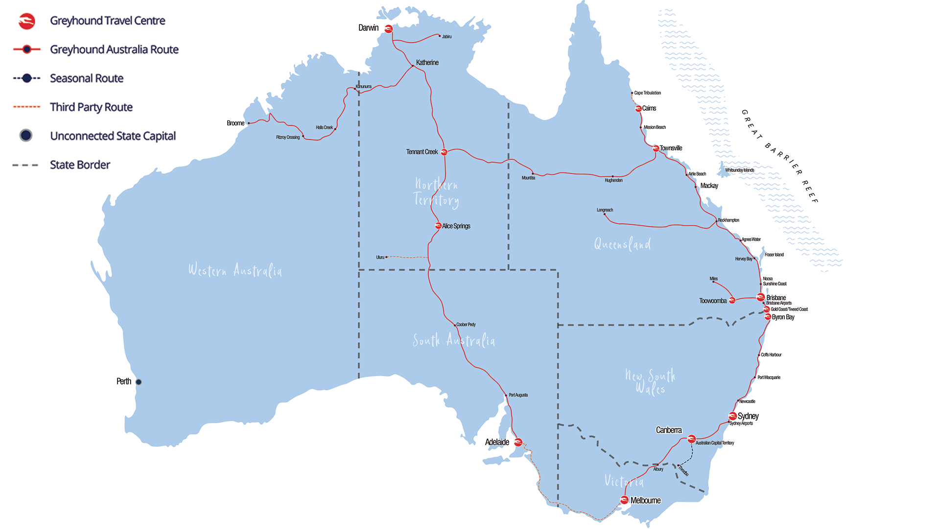 Greyhound reittisuunnitelma Australiassa - KILROY
