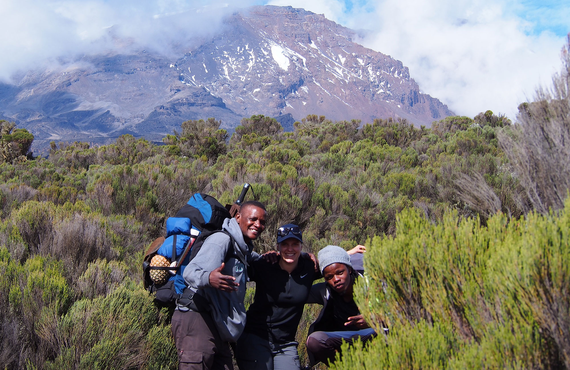 Tanzania Kilimanjaro Kaisa With The Guides Attley And Chris