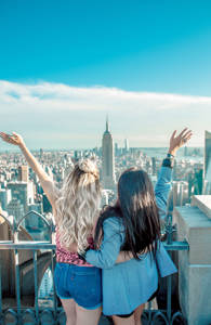New York-Two Girls Raised Arms-Sidebar