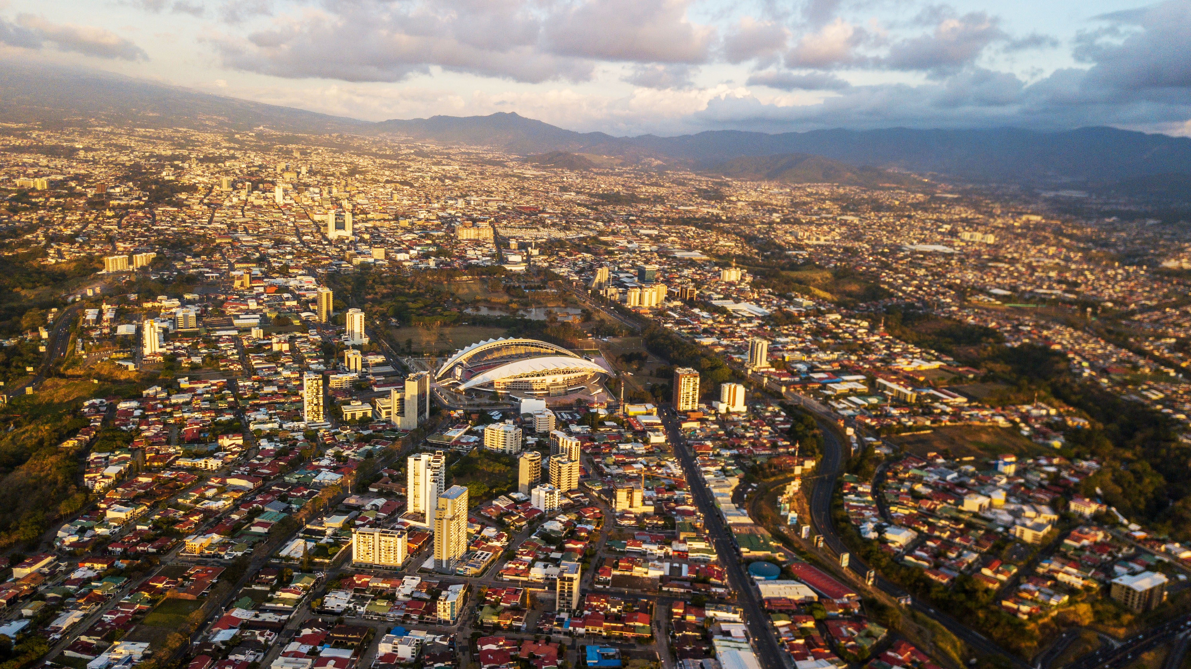 Skyline of Kuala Lumpur with the Petronas Towers in the middle.