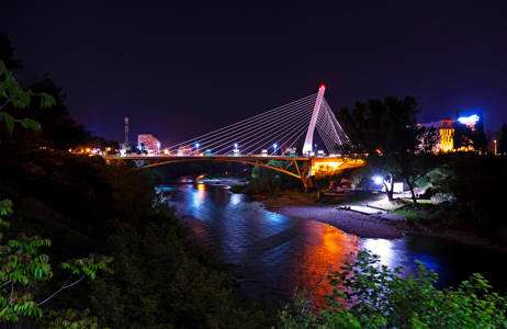 Podgorica Montenegro Millenium Bridge Night