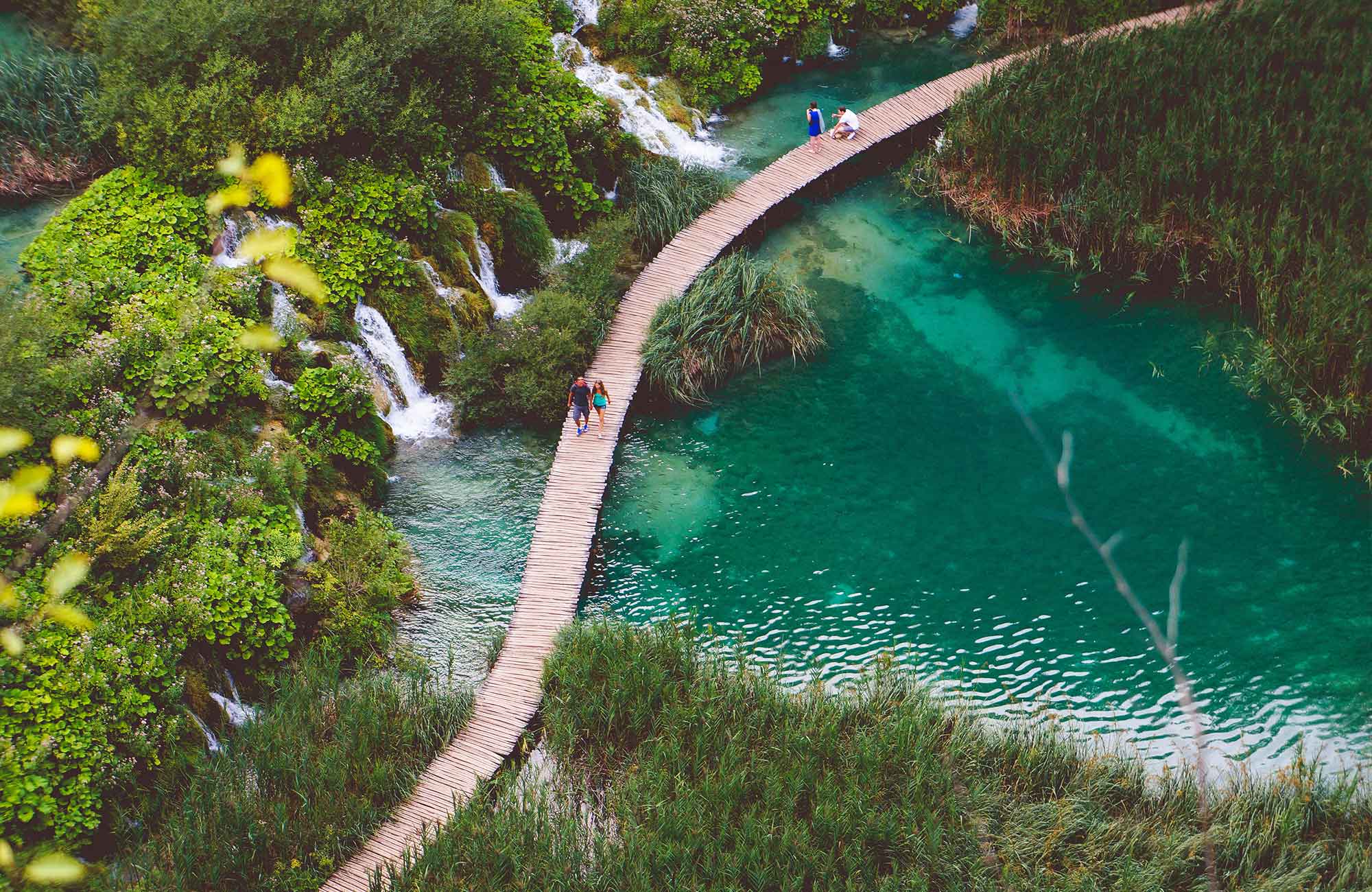 Croatia Walkway On A Green Pond Cover