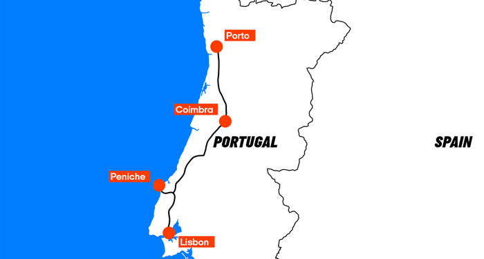 portugalin road trip kartalla