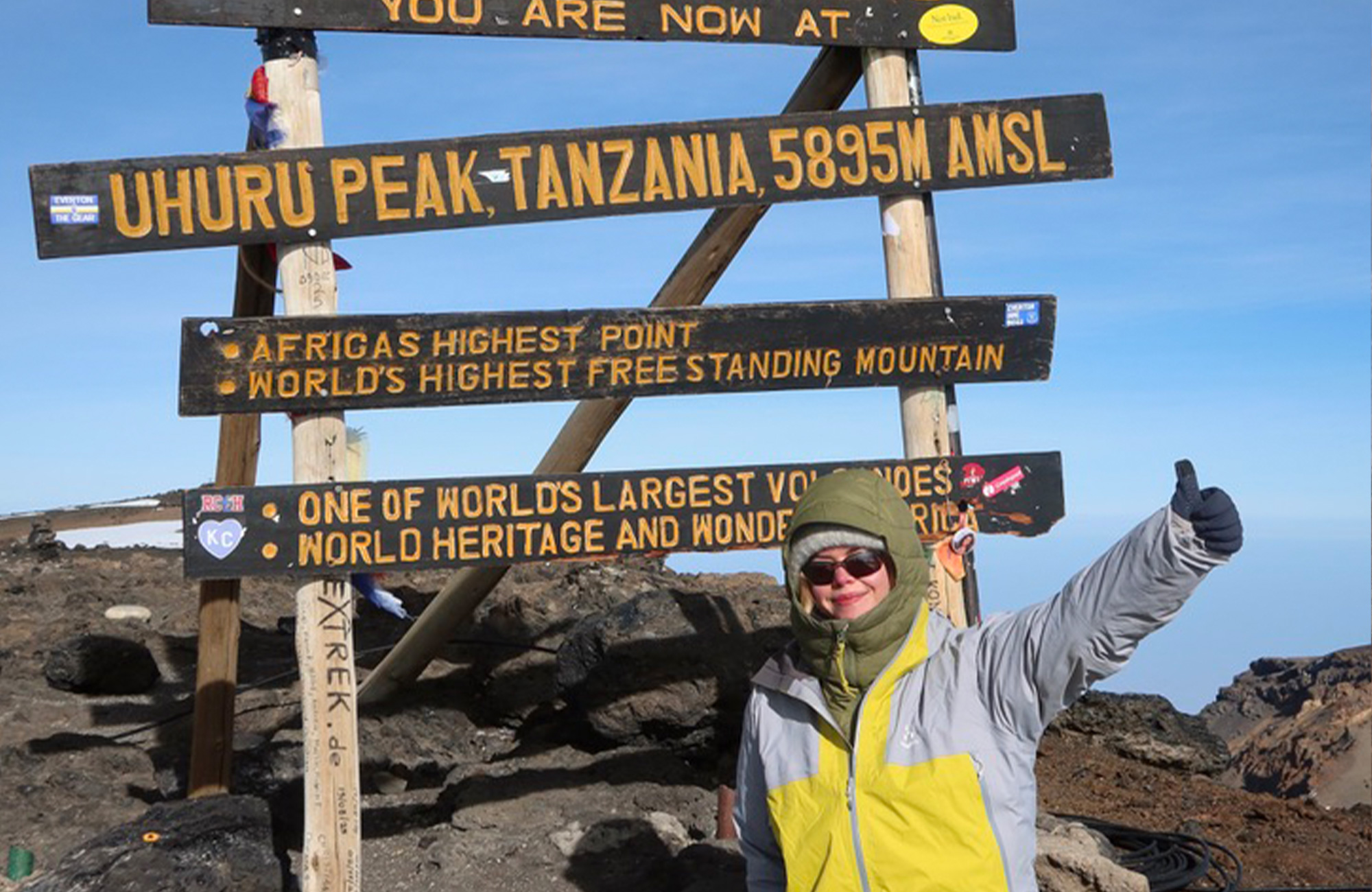 Evita Kilimanjaro Thumbs Up