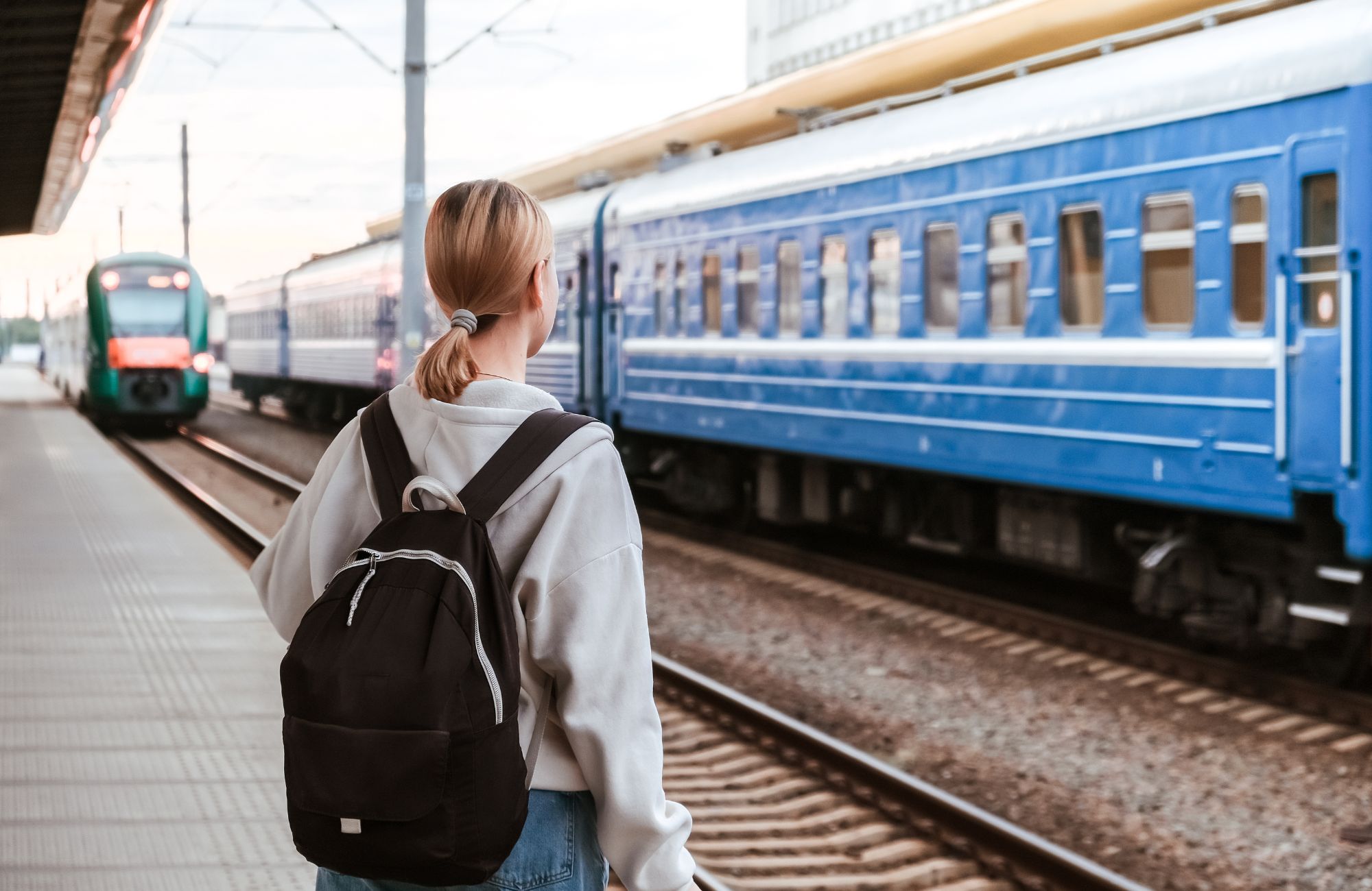 Girl Waiting For Train