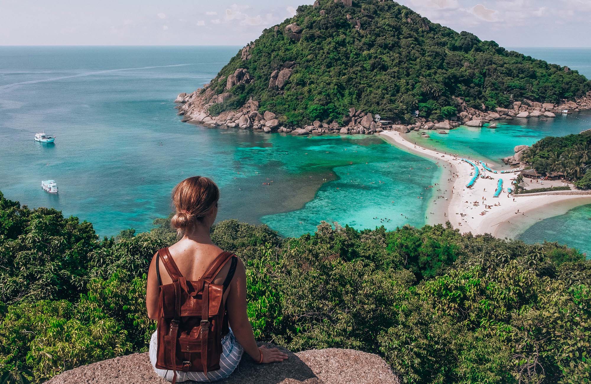 Koh Tao Girl On Rock