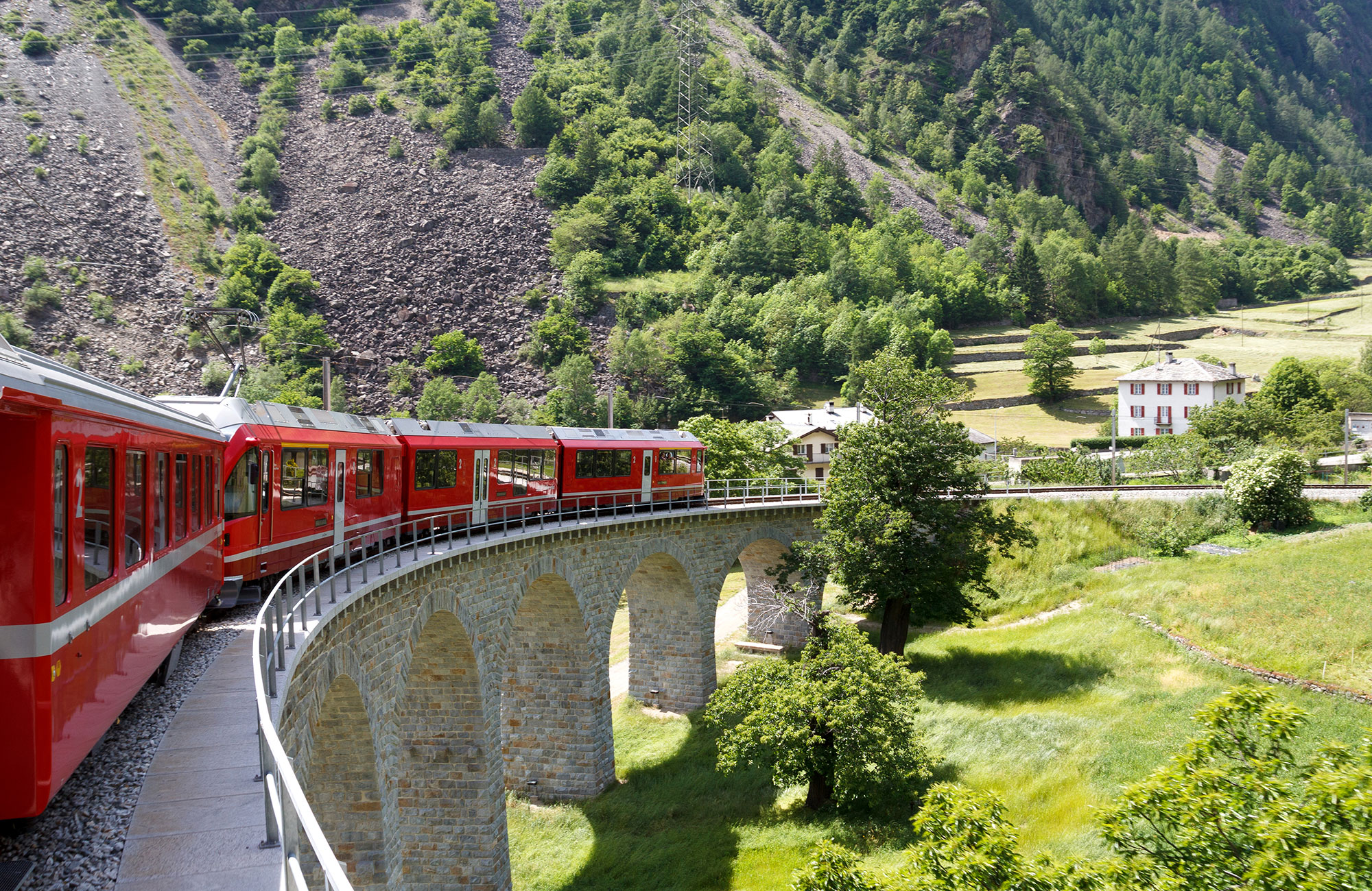 Interrail Train Traveling Through Stunning Nature