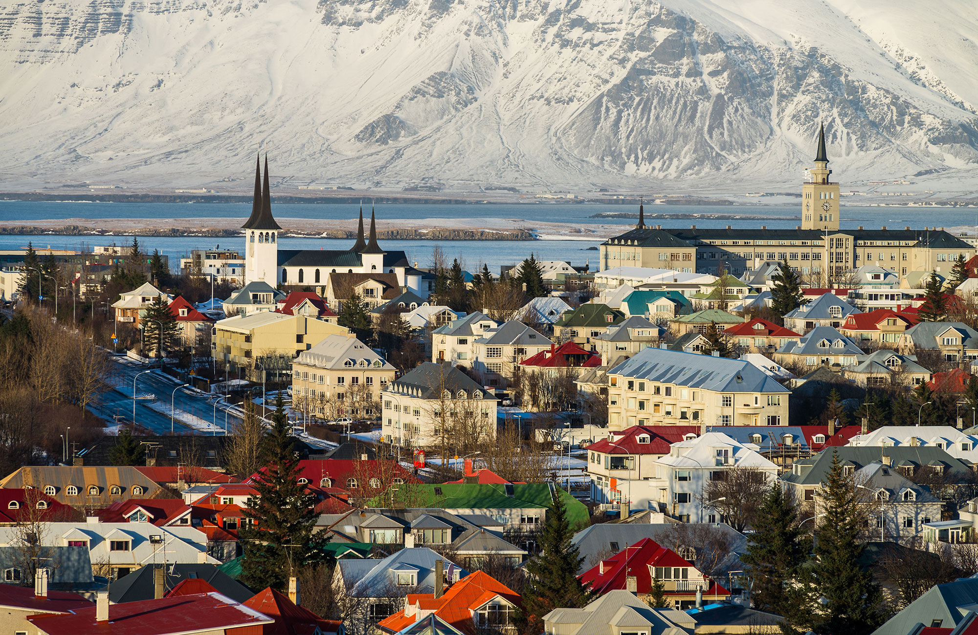 Iceland Reykjavik Panorama Of The City
