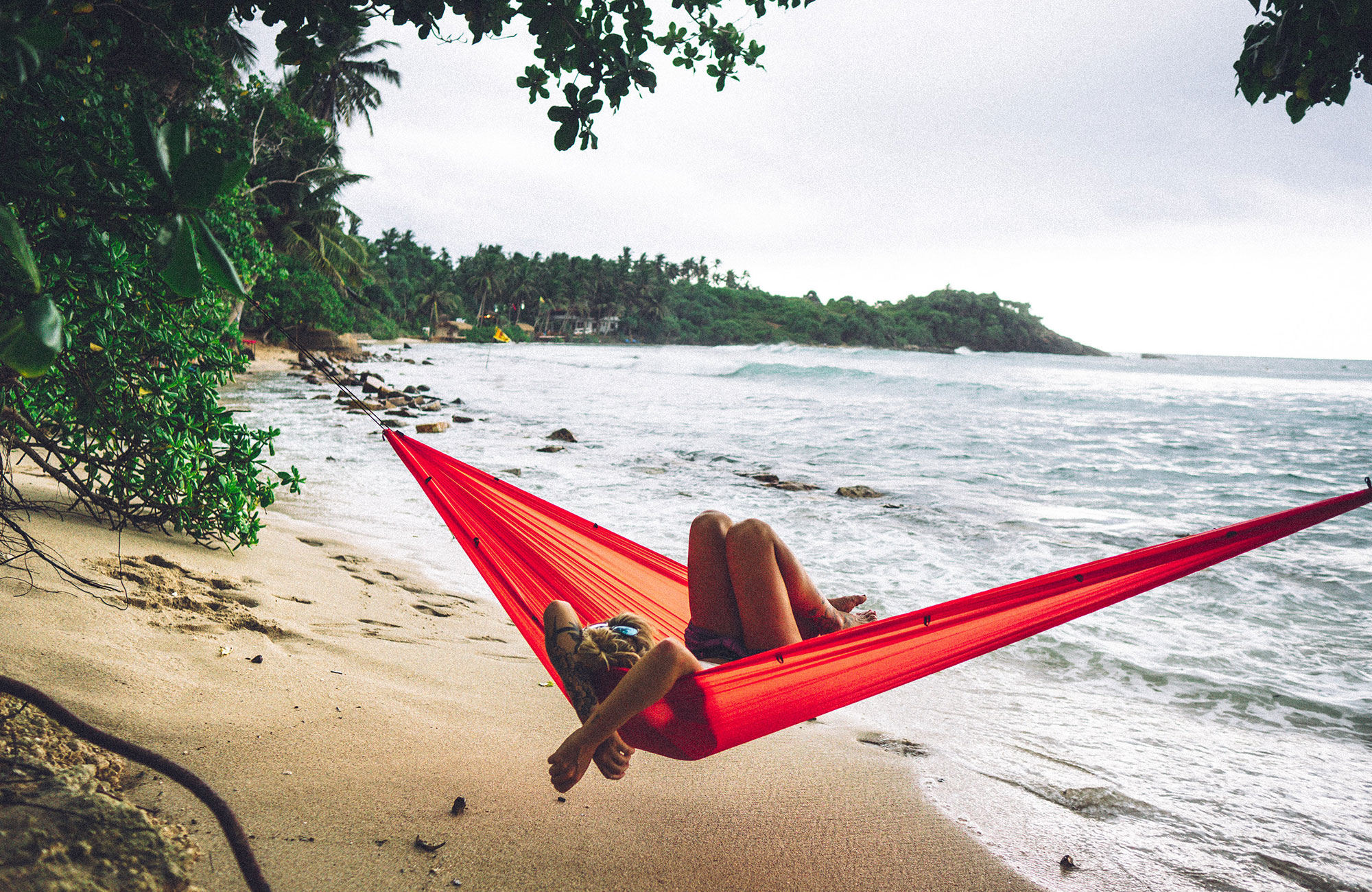 Girl In Hammock On A Beach